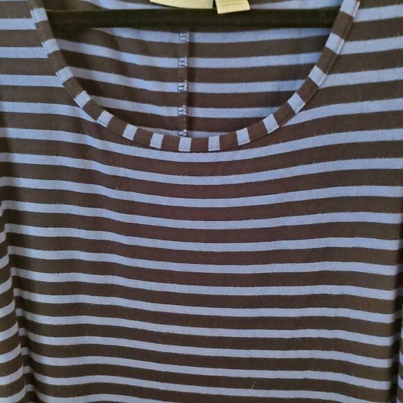 Zenergy By Chico's Blue Striped Classic Tank Maxi Dress Size 0(S) - Picture 3 of 4